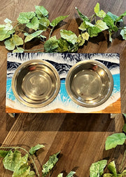 M/L Slanted Ocean Pet Bowl