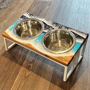 M/L Slanted Ocean Pet Bowl